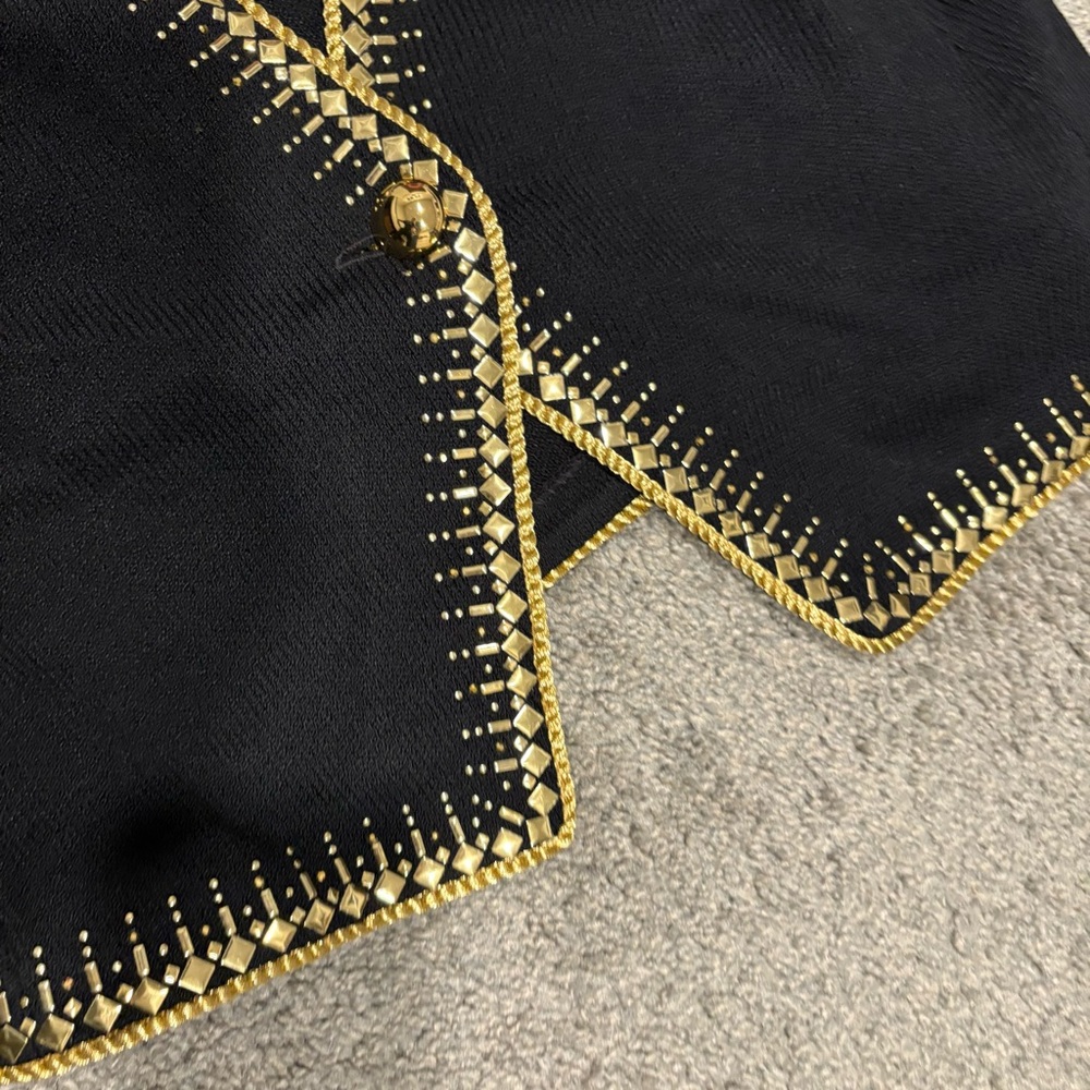 ST. JOHN Evening NEW Gold Studded Embellished Cardigan Sweater Jacket Size 8 - Picture 4 of 16